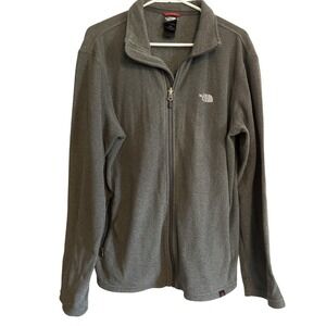 North Face Jacket womens Large Gray Full Zip Fleece Outdoor Lightweight Layer
